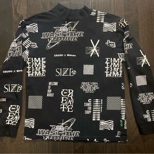 CROPP x Haikobo Graphic Crewneck XL | Y2K Streetwear Neon Back Print 💯Cotton